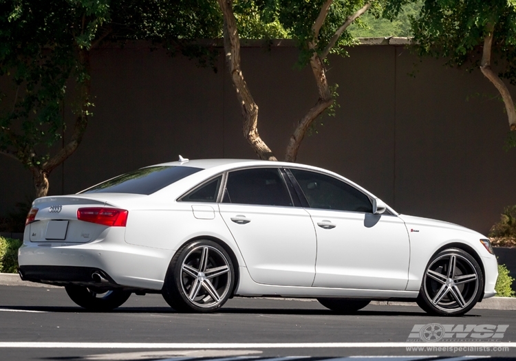 2013 Audi A6 with 20" Vossen CV5 in Matte Graphite (Machined) wheels