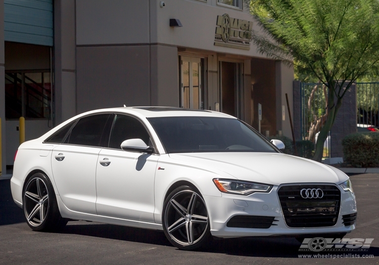 2013 Audi A6 with 20" Vossen CV5 in Matte Graphite (Machined) wheels