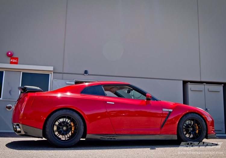 2012 Nissan GTR with 18" Enkei PF01 in Matte Black wheels