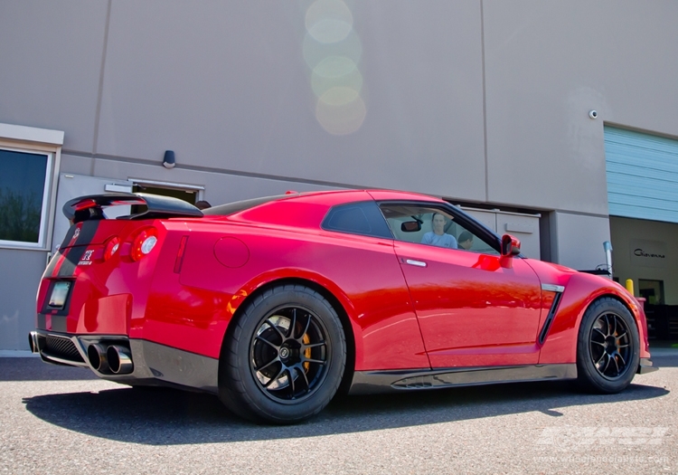 2012 Nissan GTR with 18" Enkei PF01 in Matte Black wheels