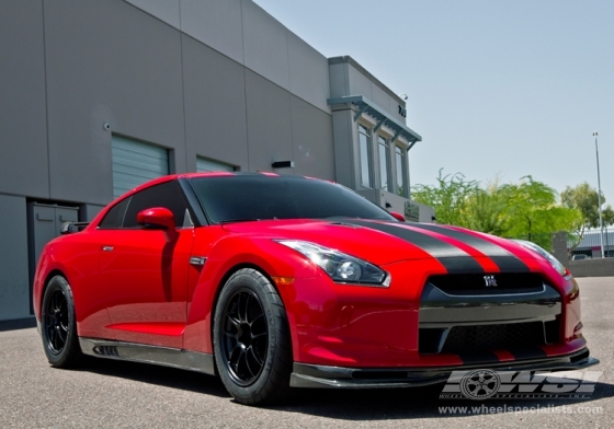 2012 Nissan GTR with 18" Enkei PF01 in Matte Black wheels