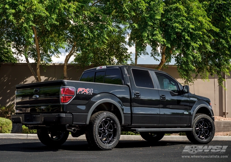 2013 Ford F-150 with 20" Hostile Off Road H102 Havoc-6 in Gloss Black Milled (Blade Cut) wheels