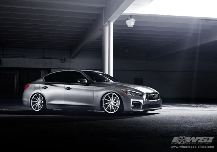 2014 Infiniti Q50 with 20" Vossen CVT in Silver Metallic wheels