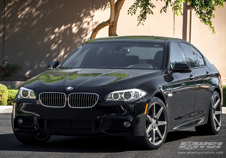 2013 BMW 5-Series with 20" Vossen CV7 in Matte Graphite wheels