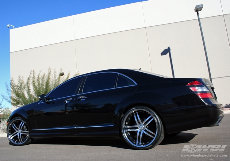 2007 Mercedes-Benz S-Class with 22" Vossen VVS-078 in Black (Machined Face) wheels