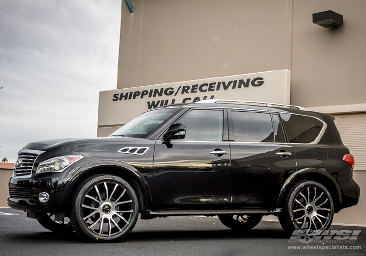 2012 Infiniti QX56 with 24" Giovanna Siena in Machined Black wheels