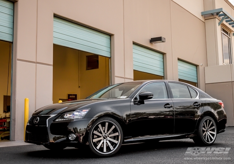 2013 Lexus GS with 20" Gianelle Santo-2SS in Machined Black (Chrome S/S Lip) wheels
