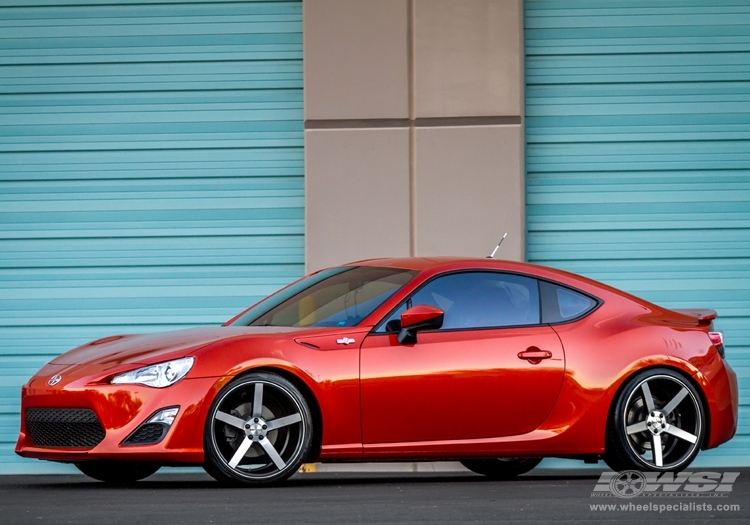 2013 Scion FR-S with 19" Vossen CV3 in Matte Black (Machined) wheels