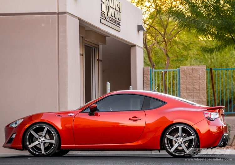 2013 Scion FR-S with 19" Vossen CV3 in Matte Black (Machined) wheels