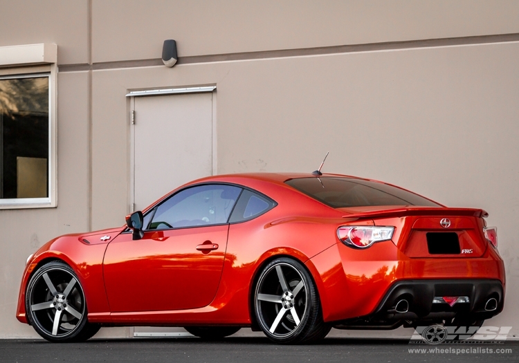 2013 Scion FR-S with 19" Vossen CV3 in Matte Black (Machined) wheels