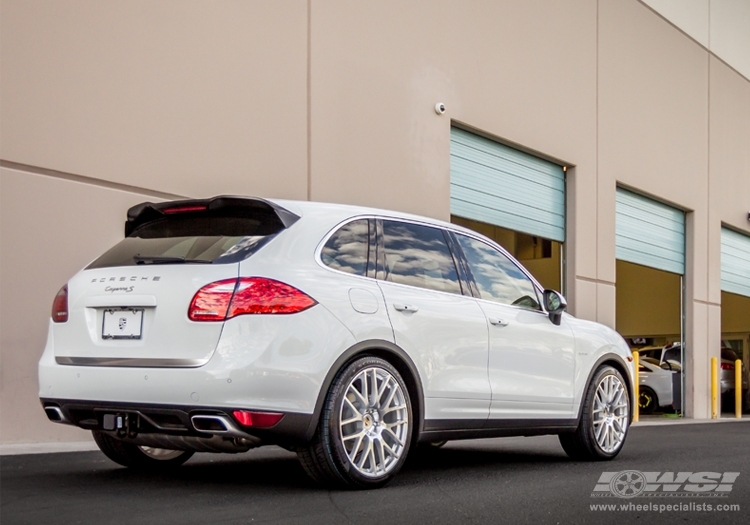 2013 Porsche Cayenne with 22" Victor Equipment Innsbruck (RF) in Machined Silver (Rotary Forged) wheels