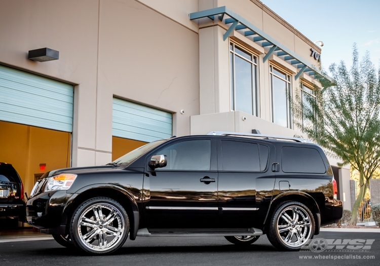 2012 Nissan Armada with 24" Avenue A607 in Chrome wheels