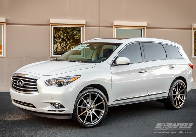 2013 Infiniti QX60 with 22" Koko Kuture Lindos in Machined Black (Chrome S/S Lip) wheels