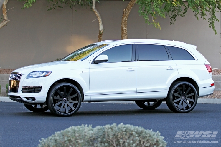 2014 Audi Q7 with 24" Gianelle Santo-2SS in Matte Black (Black lip) wheels