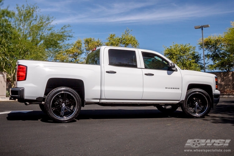 2014 Chevrolet Silverado 1500 with 22" Black Rhino Letaba (2PC) in Matte Black wheels