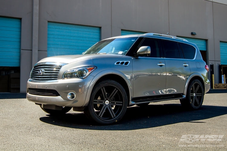 2014 Infiniti QX80 with 24" Black Rhino Letaba (2PC) in Matte Black wheels