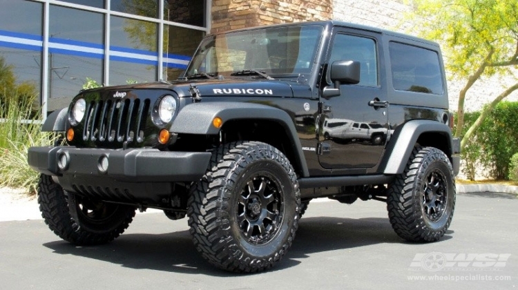 2013 Jeep Wrangler with 17" Black Rhino Sierra in Gloss Black (Milled Accents) wheels