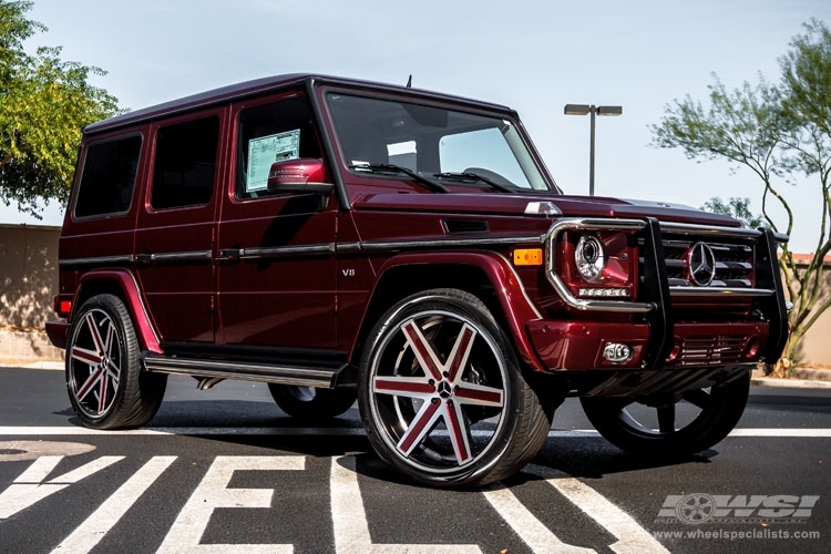 2014 Mercedes-Benz G-Class with 24" Giovanna Dramuno-6 in Machined Black wheels