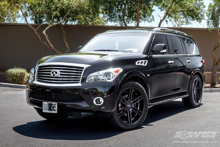2014 Infiniti QX80 with 24" Gianelle Bologna in Satin Black wheels