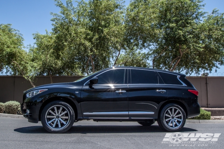 2014 Infiniti QX60 with 20" Gianelle Santo-2SS in Machined Black (Chrome S/S Lip) wheels