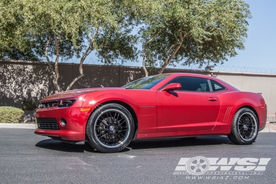 2014 Chevrolet Camaro with 20" Beyern Mesh in Gloss Black (Mirror Cut Lip) wheels