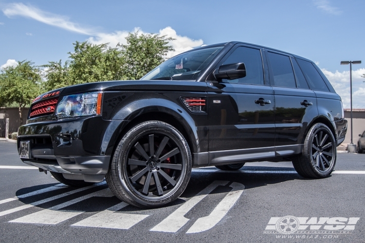 2012 Land Rover Range Rover Sport with 22" Gianelle Santo-2SS in Matte Black (Black lip) wheels