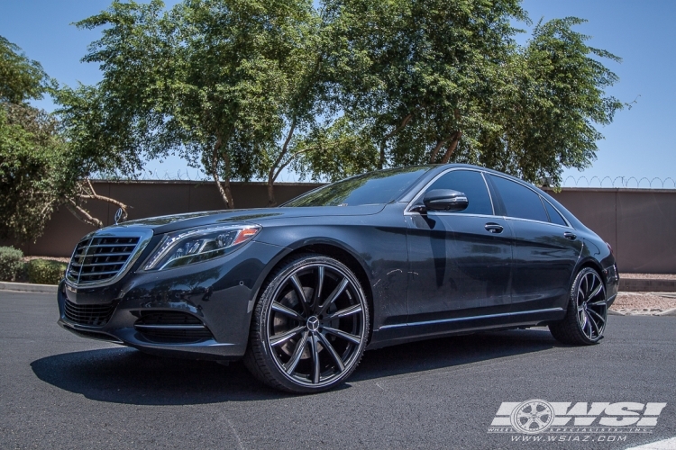 2015 Mercedes-Benz S-Class with 22" Gianelle Cuba-10 in Matte Black (w/Ball Cut Details) wheels