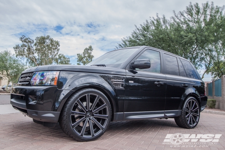 2013 Land Rover Range Rover Sport with 22" Gianelle Santoneo in Matte Black (Ball Cut Details) wheels
