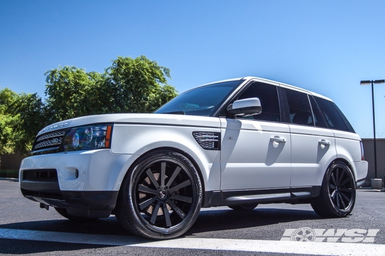 2012 Land Rover Range Rover Sport with 22" Gianelle Santo-2SS in Matte Black (Black lip) wheels
