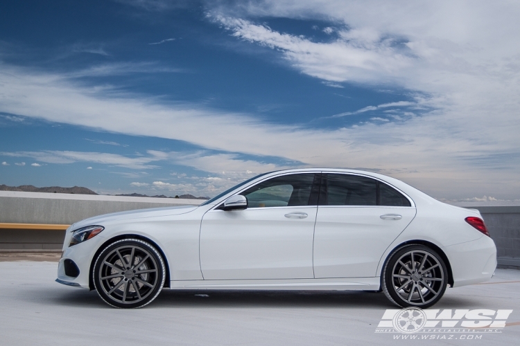 2015 Mercedes-Benz C-Class with 20" Vossen VFS-1 in Matte Graphite wheels