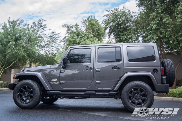 2014 Jeep Wrangler with 18" Black Rhino Glamis in Matte Black wheels