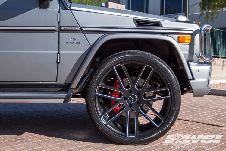 2015 Mercedes-Benz G-Class with 24" Gianelle Yerevan II in Semi Gloss Black (Ball Cut Details) wheels