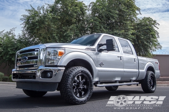 2014 Ford F-250 with 20" Hostile Off Road H101 Knuckles-8 in Gloss Black Milled (Blade Cut) wheels