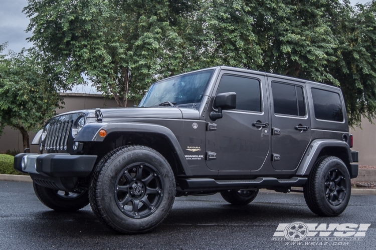 2014 Jeep Wrangler with 18" Black Rhino Glamis in Matte Black wheels