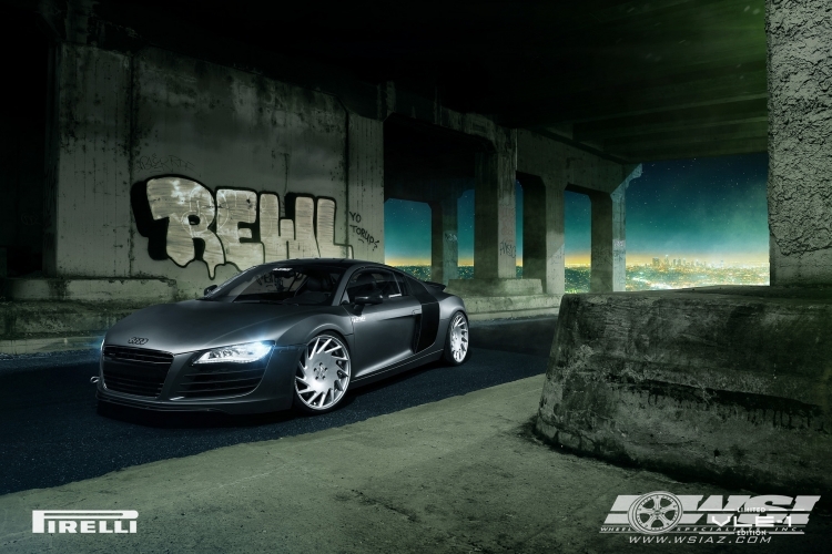 2014 Audi R8 with 20" Vossen VLE-1 in Silver wheels