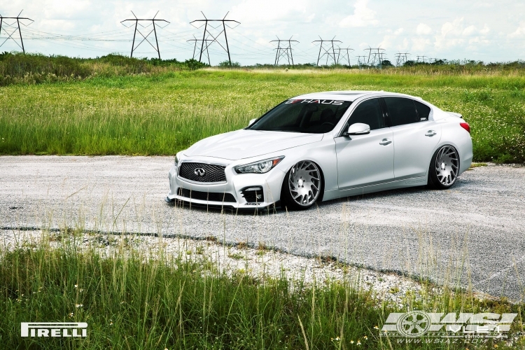 2015 Infiniti Q50 with 20" Vossen VLE-1 in Silver wheels