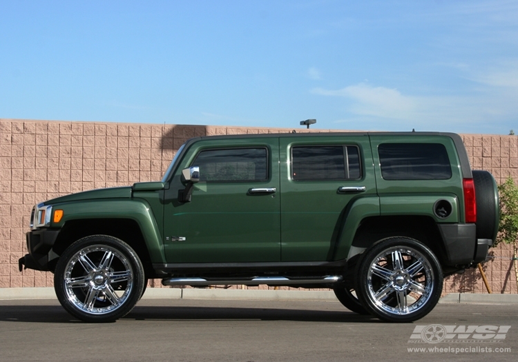 2006 Hummer H3 with 24" Giovanna Closeouts Gianelle Steep-6 in Chrome wheels