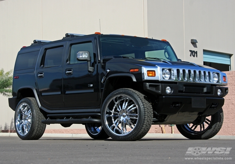 2007 Hummer H2 with 25" Giovanna Closeouts Giovanna Caracas-8 in Chrome wheels