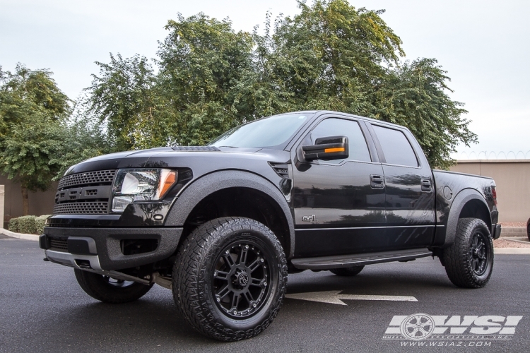 2011 Ford F-150 with 20" Black Rhino Rockwell in Matte Black wheels