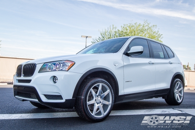 2011 BMW X3 with 19" Vossen CV7 in Silver (Polished) wheels