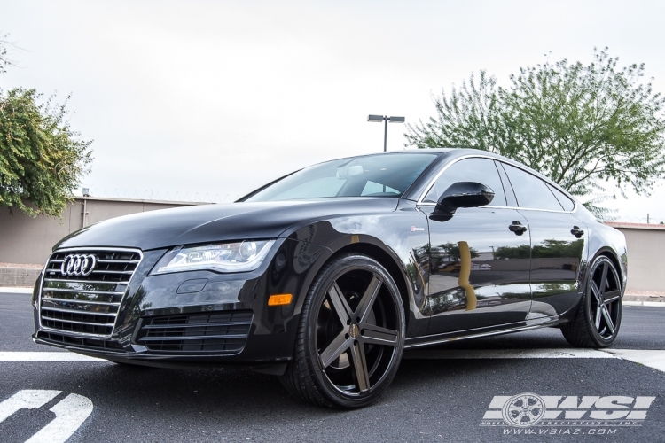 2012 Audi A7 with 22" Giovanna Dramuno-5 in Satin Black wheels