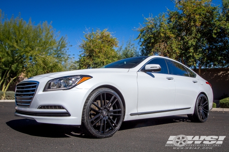 2015 Hyundai Genesis with 22" Koko Kuture Massa-7 in Satin Black wheels