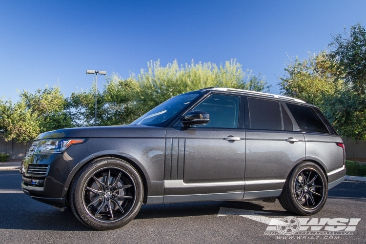 2014 Land Rover Range Rover with 22" Lexani R-Twelve in Black Milled wheels