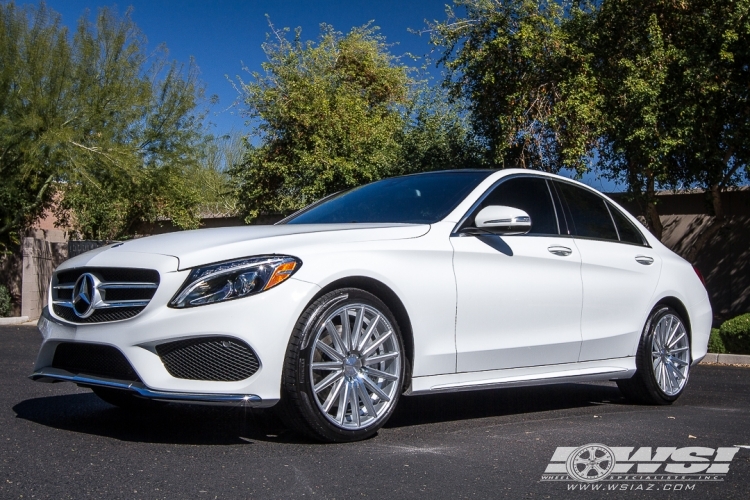 2015 Mercedes-Benz C-Class with 19" Vossen VFS-2 in Silver wheels