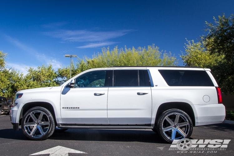 2015 Chevrolet Suburban with 24" Giovanna Dramuno-6 in Chrome wheels