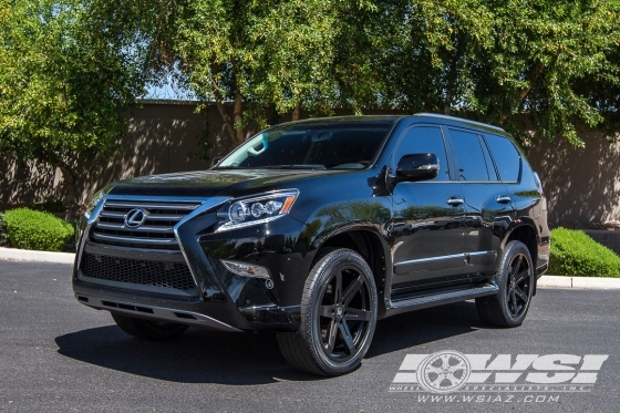 2015 Lexus GX with 22" Black Rhino Peak (RF) in Matte Black wheels