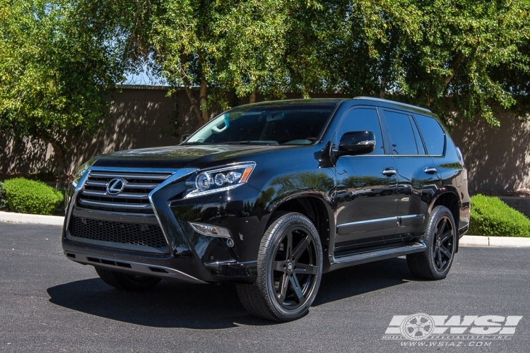 2015 Lexus GX with 22" Black Rhino Peak (RF) in Matte Black wheels