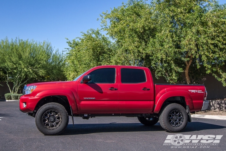 2015 Toyota Tacoma with 17" Black Rhino Sierra in Gloss Black (Milled Accents) wheels