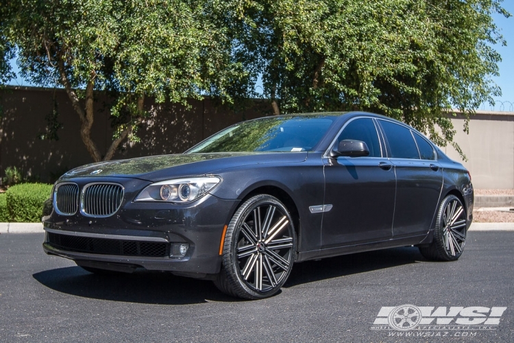2012 BMW 7-Series with 22" Heavy Hitters HH11 in Black Milled wheels