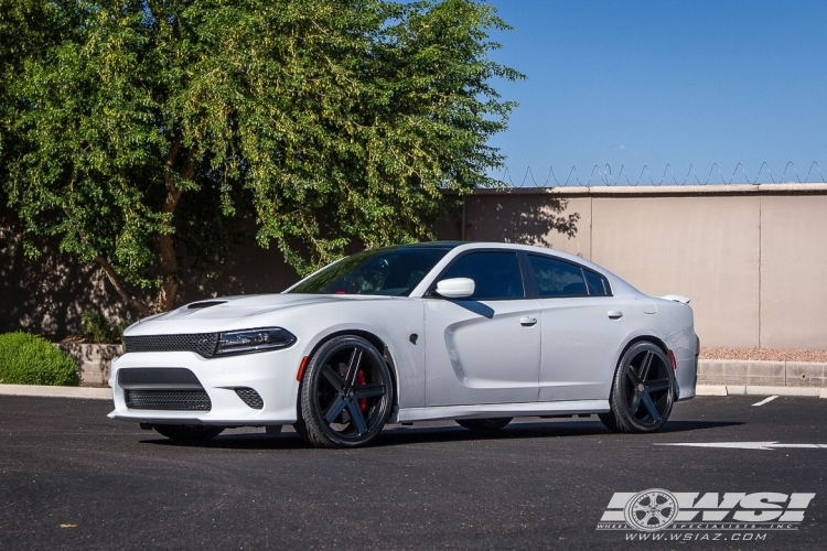 2015 Dodge Charger with 22" Giovanna Dramuno-5 in Satin Black wheels